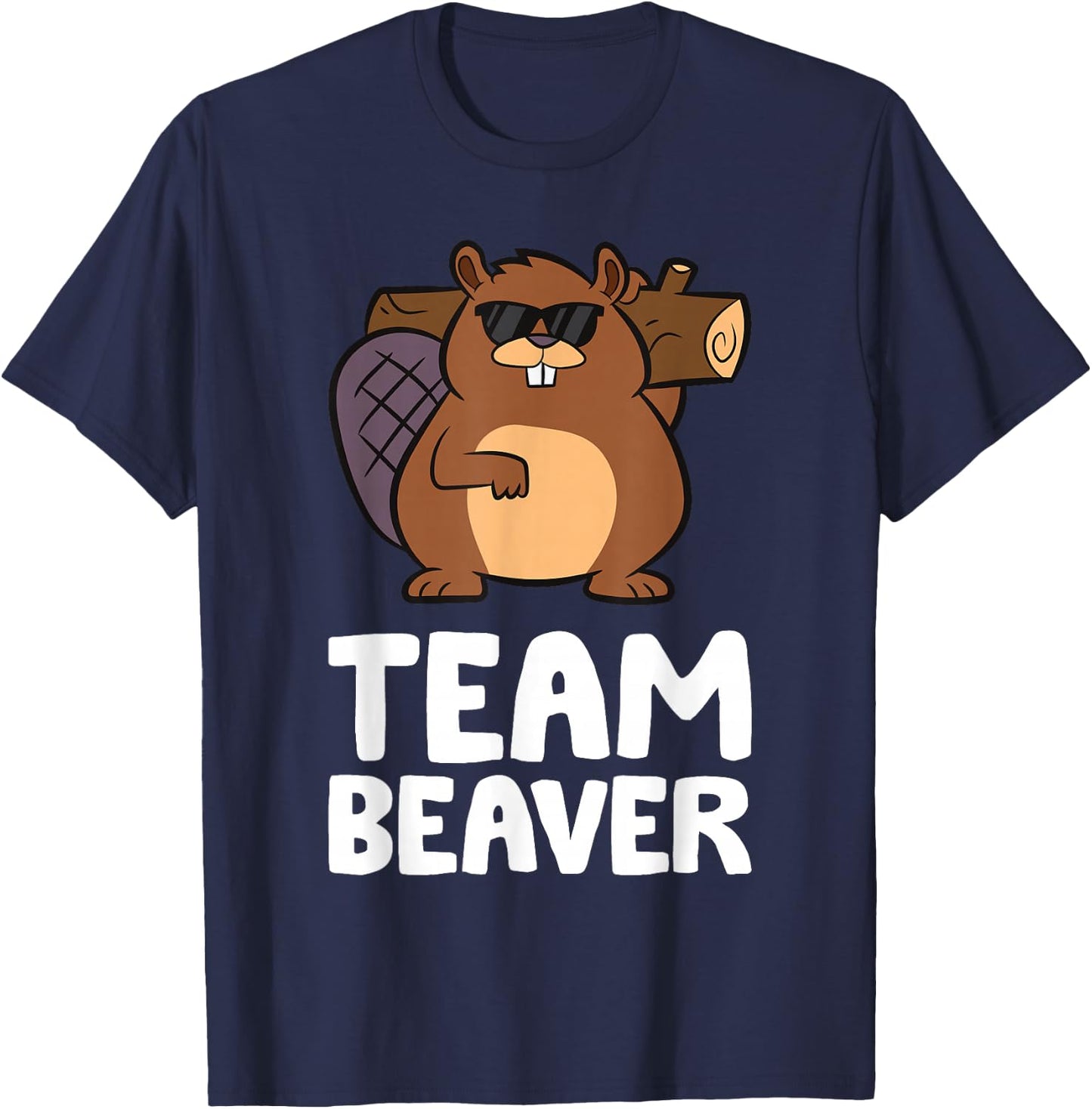 Team Beaver Rodent Animal Funny Beader T-Shirt - T-Shirt | Navy