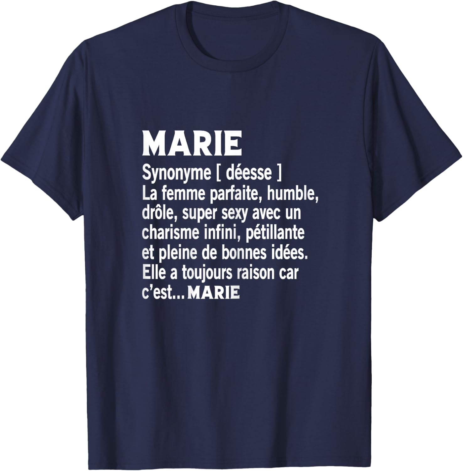 Woman Humour Gift Personalized Name Mary Definition , Black, Female X-Small T-Shirt - T-Shirt | Navy