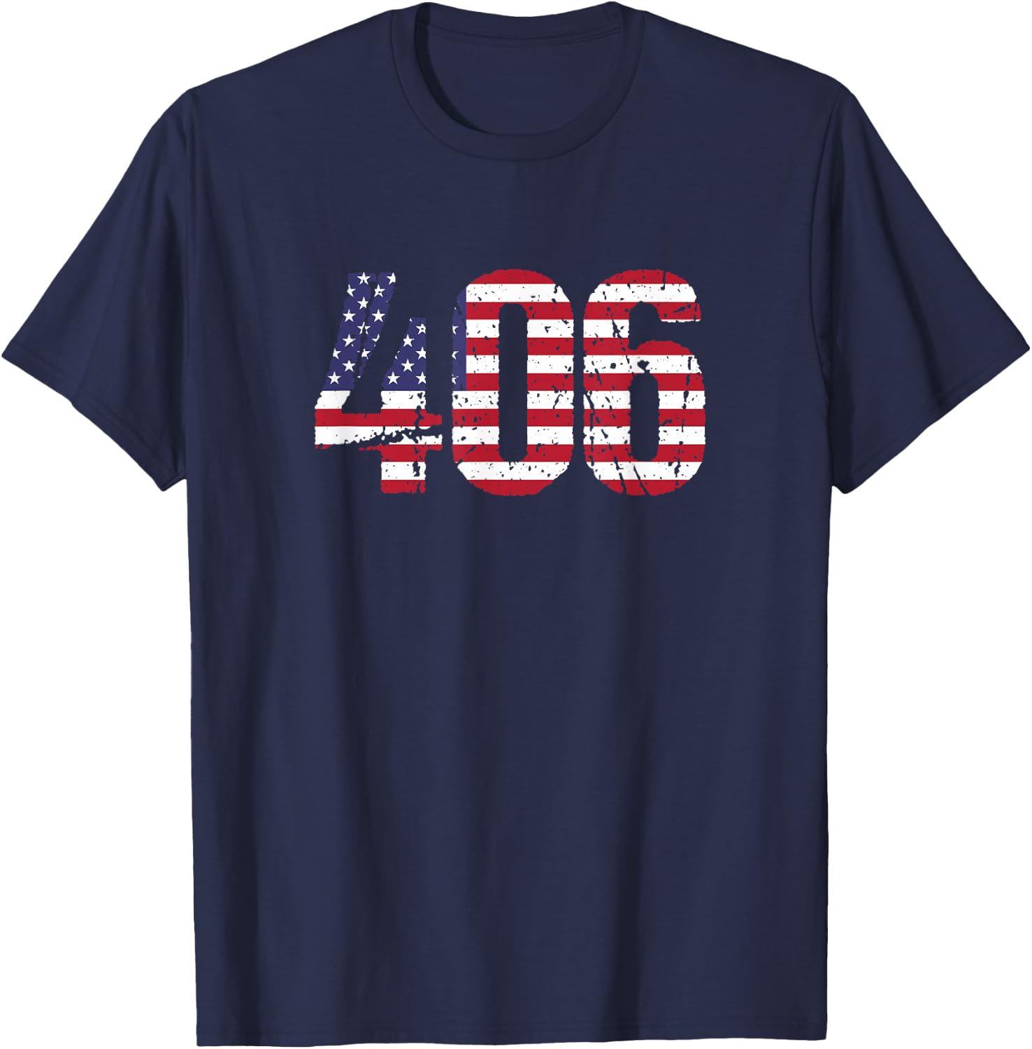 406 Montana Area Code T-Shirt - T-Shirt | Navy
