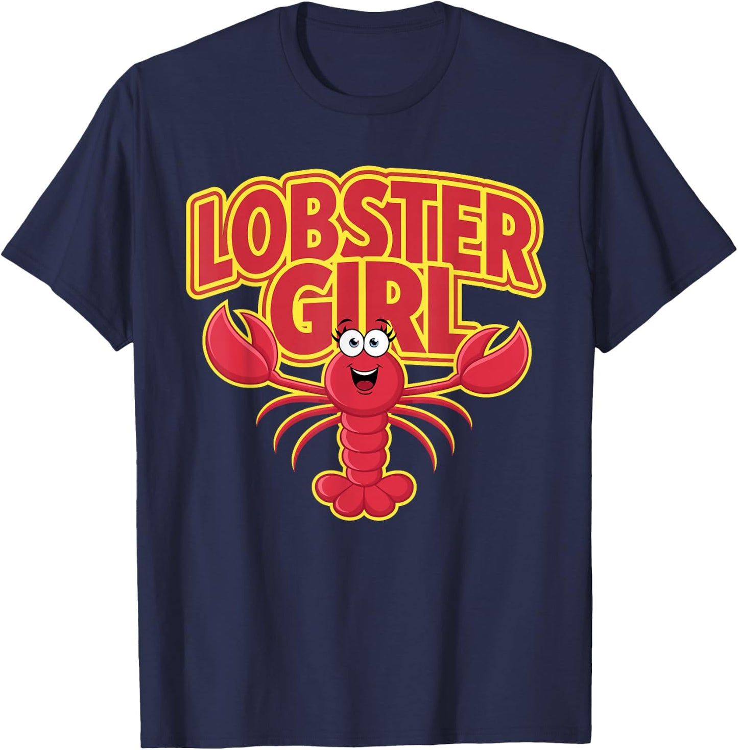 Lobster Girl | Lobsters Apparel | Girls Lobster T-Shirt - T-Shirt | Navy