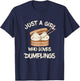 Just A Girl Foodie Asian Food Dumpling Lover Dim Sum T-Shirt - T-Shirt | Navy