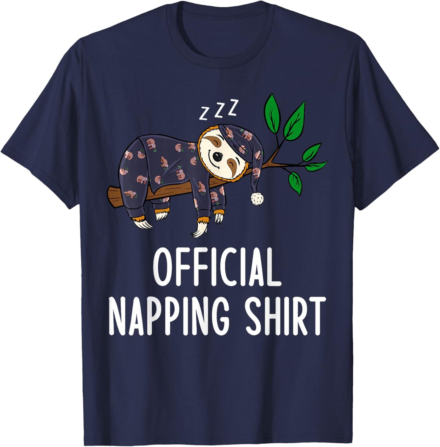 Sleeping Sloth Pyjamas Sloth Official Napping T-Shirt - T-Shirt | Navy