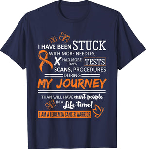 My Journey I Am A Leukemia Cancer Warrior T-Shirt - T-Shirt | Navy
