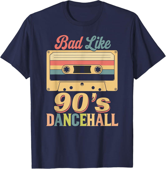 Bad Like 90s Dancehall Vintage DJ Turntable Retro Reggae Ska T-Shirt - T-Shirt | Navy