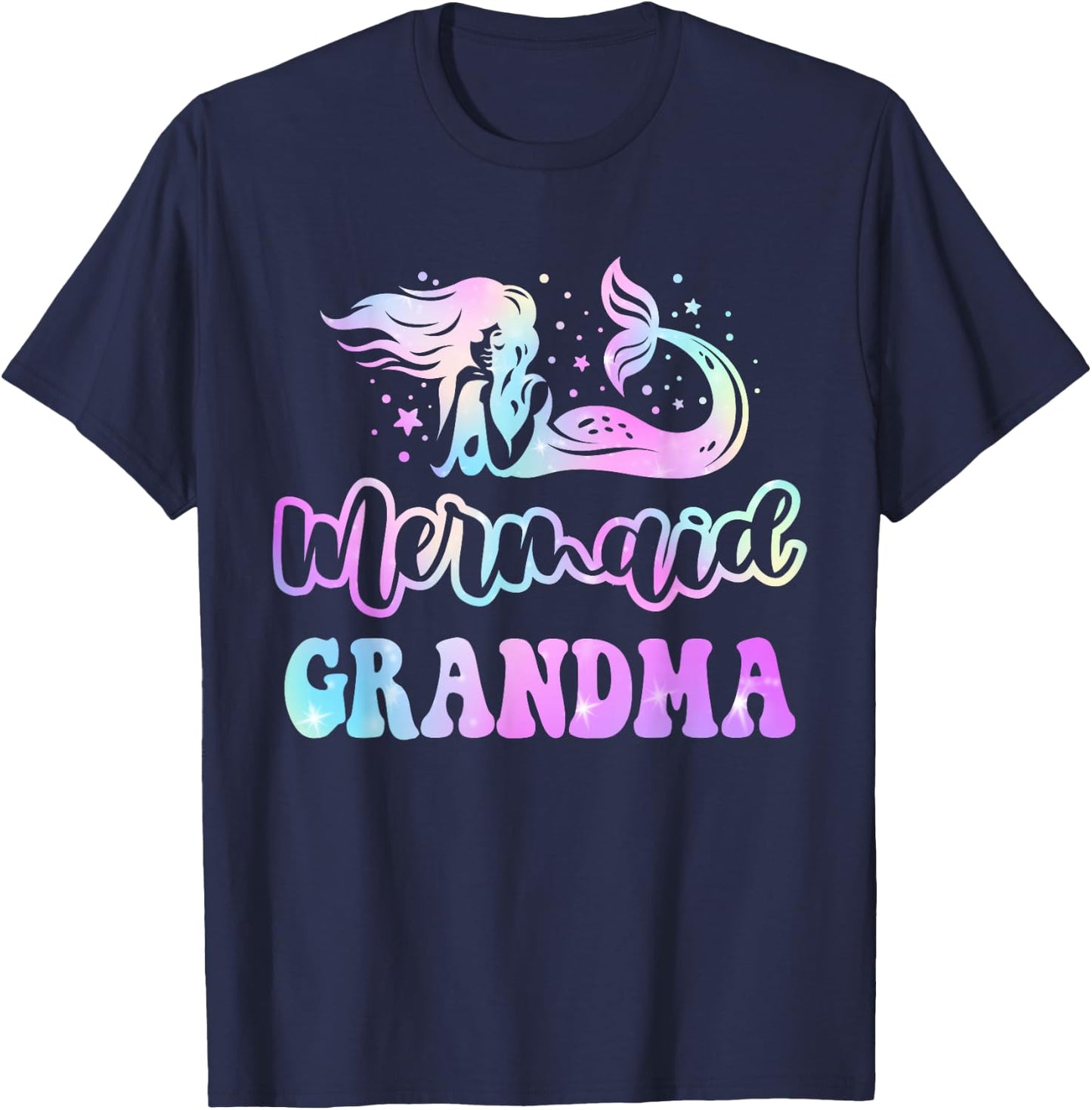 Mermaid Grandma Cute Funny Matching Mermaid Birthday Party T-Shirt - T-Shirt | Navy