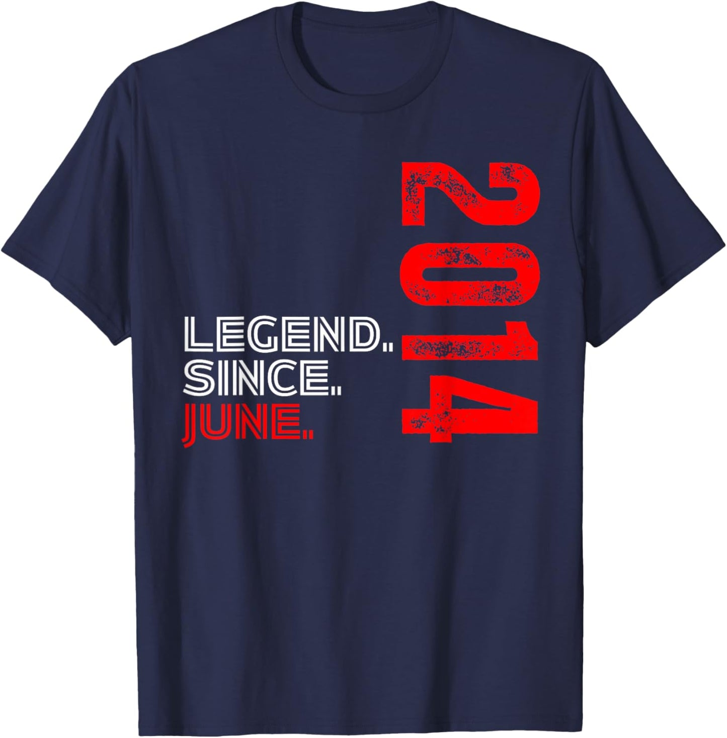 Born In June 2014 Vintage Birthday Legend Since June 2014 T-Shirt - T-Shirt | Navy
