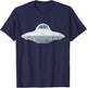 UFO Aliens Flying Saucer Funny Graphic T-Shirt - T-Shirt | Navy
