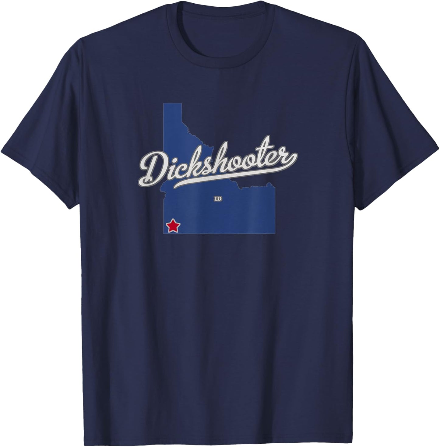 Dickshooter Idaho ID Map T-Shirt - T-Shirt | Navy