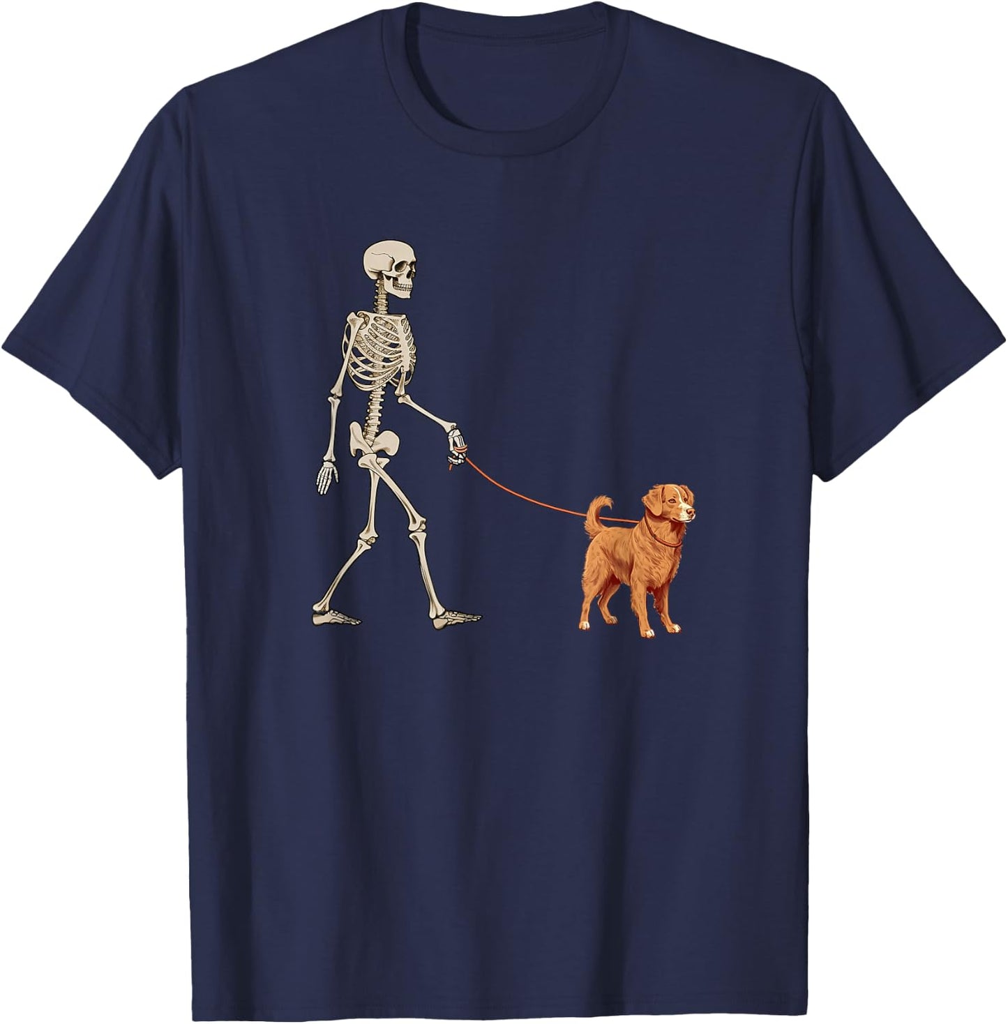 Funny Nova Scotia Duck Tolling Retriever Great Skeleton Dog T-Shirt - T-Shirt | Navy