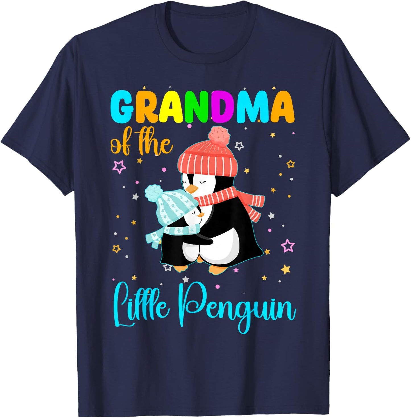 Grandma Of Little Penguin Birthday Family Matching T-Shirt - T-Shirt | Navy
