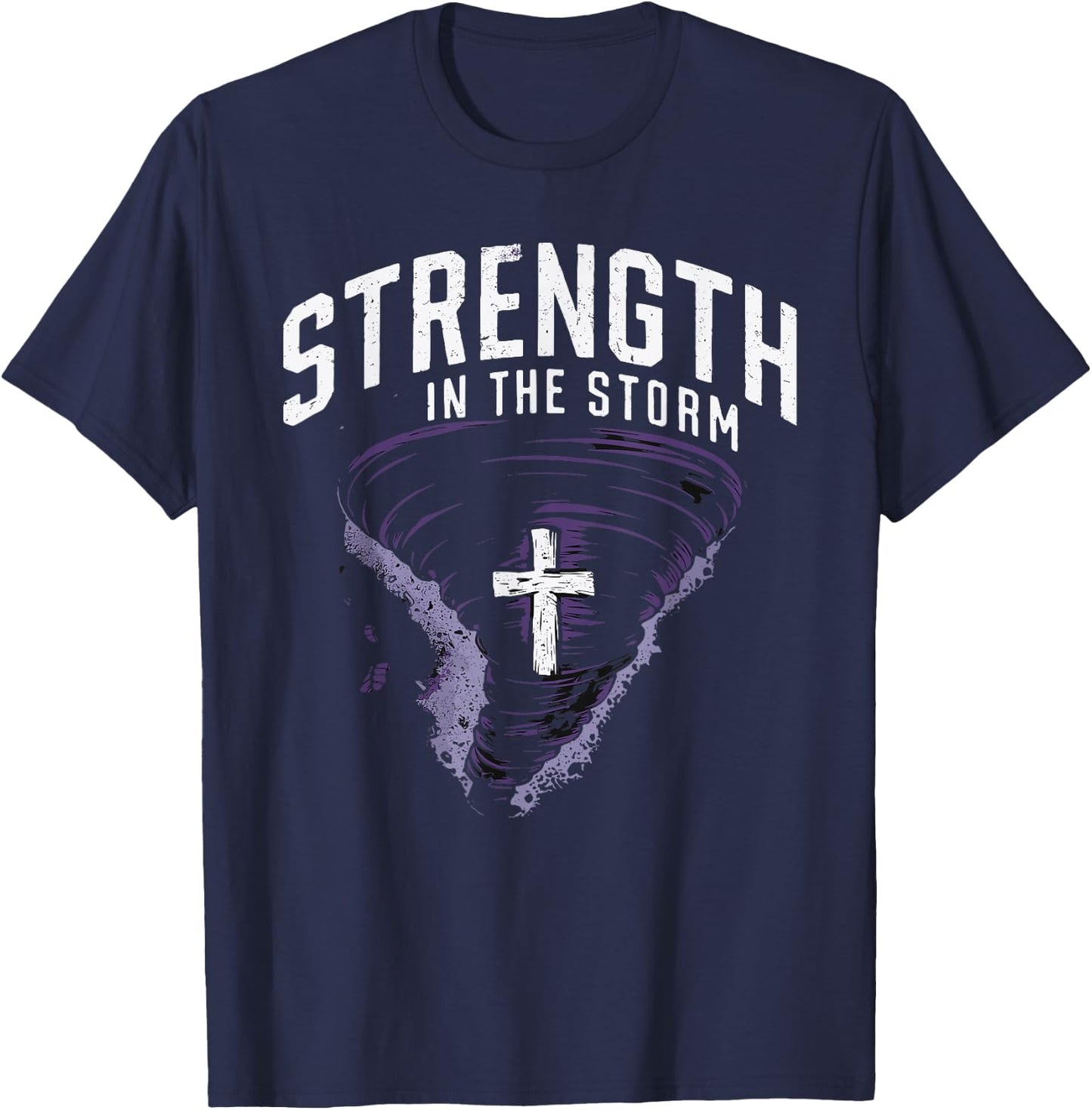 Tornado Survivors Storm Recovery Faith In Jesus Christianity T-Shirt - T-Shirt | Navy