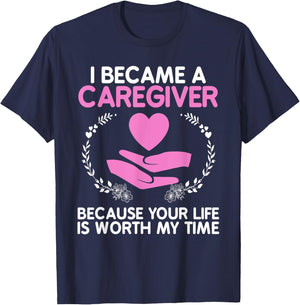 Caregiver Art Women Medical Health Worker Caregiver T-Shirt - T-Shirt | Navy