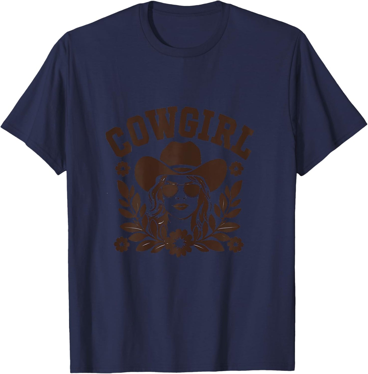 Funny Cowgirl Graphic Women Girls Cowgirl Western Rodeo T-Shirt - T-Shirt | Navy