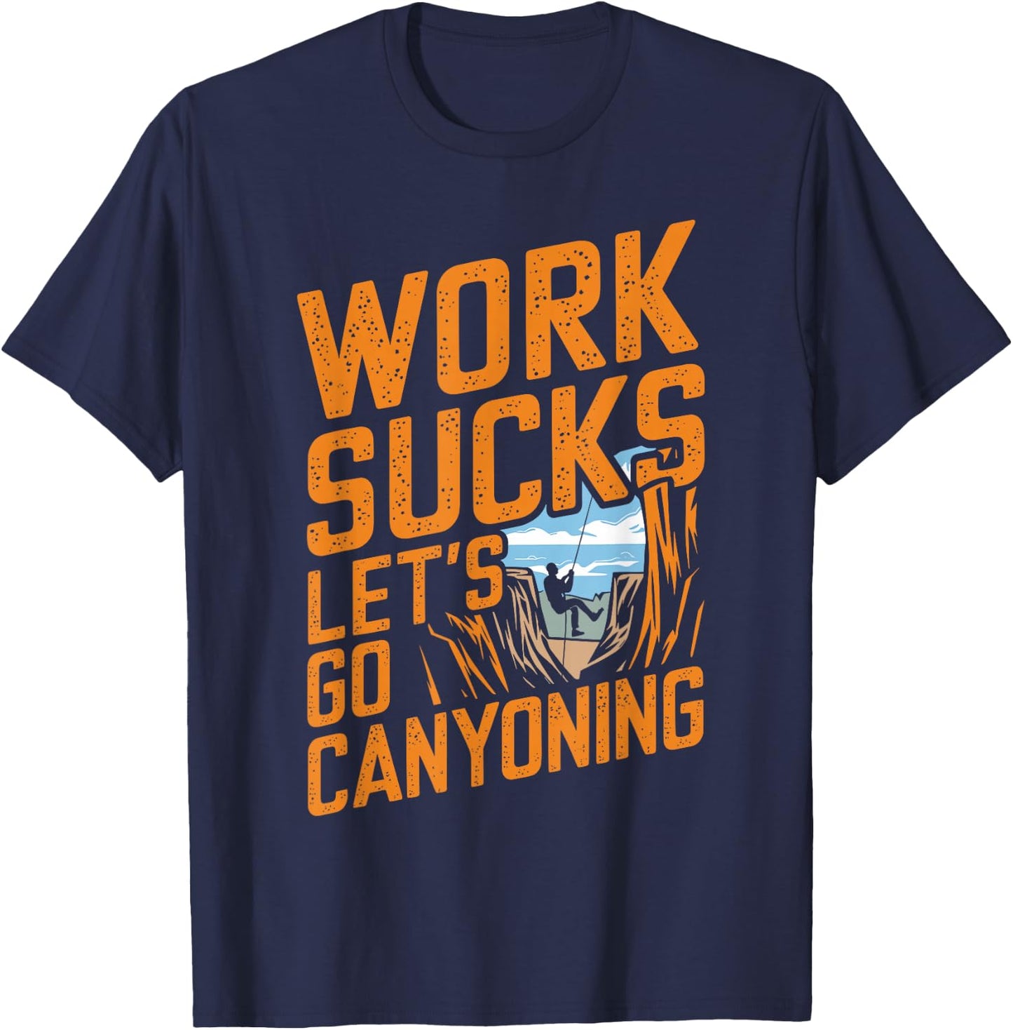 Canyoning Climbing Torrent - Downhill Canyoning , Black, S T-Shirt - T-Shirt | Navy