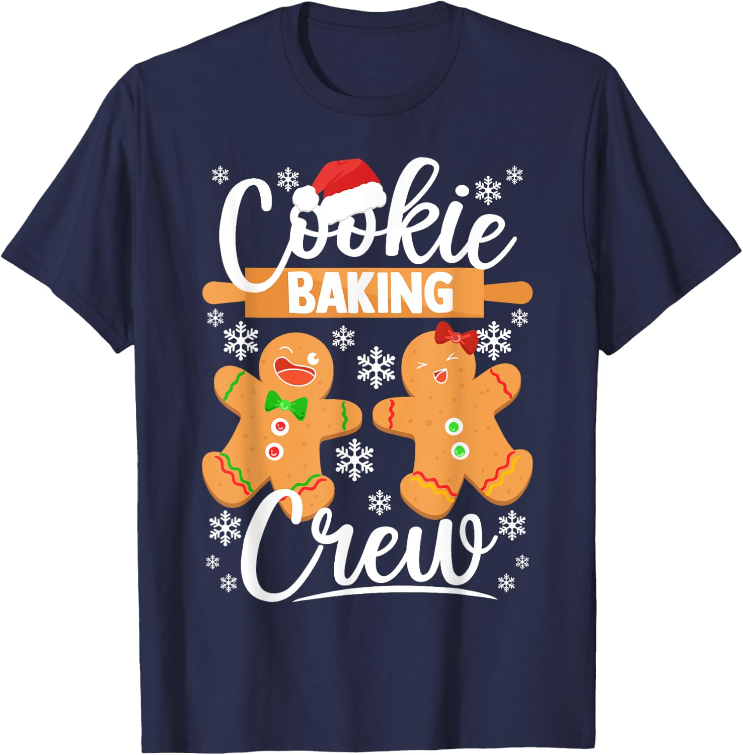 Cookie Baking Crew Shirt Gingerbread Christmas Baking T-Shirt - T-Shirt | Navy