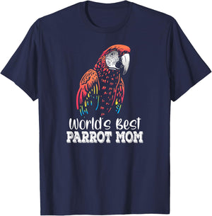 World's Best Parrot Mom Ara Macao Scarlet Macaw Pet Owner T-Shirt - T-Shirt | Navy