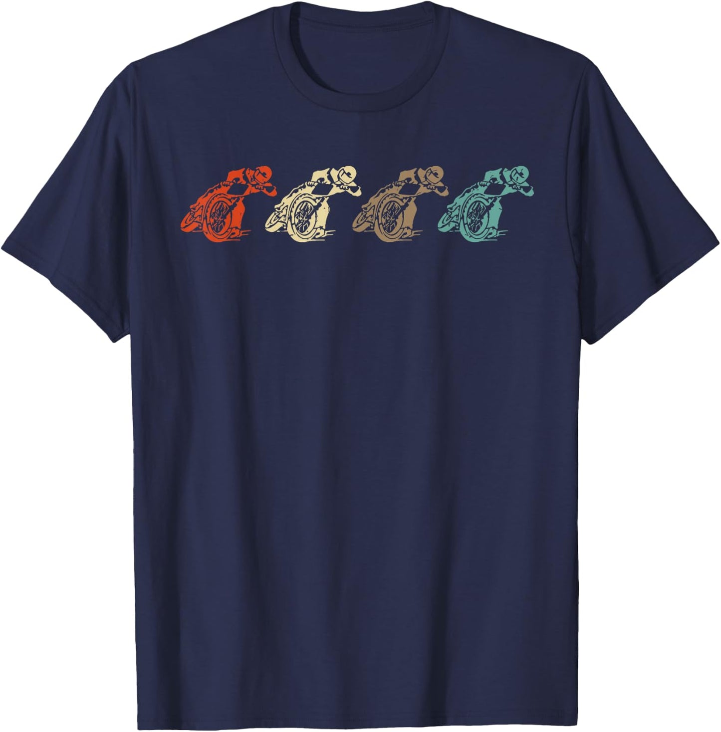 Vintage FLAT TRACK MOTORCYCLE racing speedway shirt T-Shirt - T-Shirt | Navy