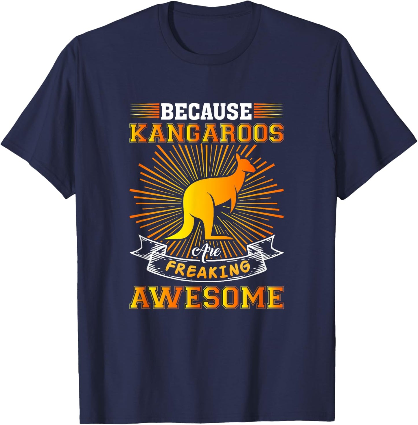 Stunning Kangaroo Design Men Women Kids Australia Kangaroo , Black, S T-Shirt - T-Shirt | Navy