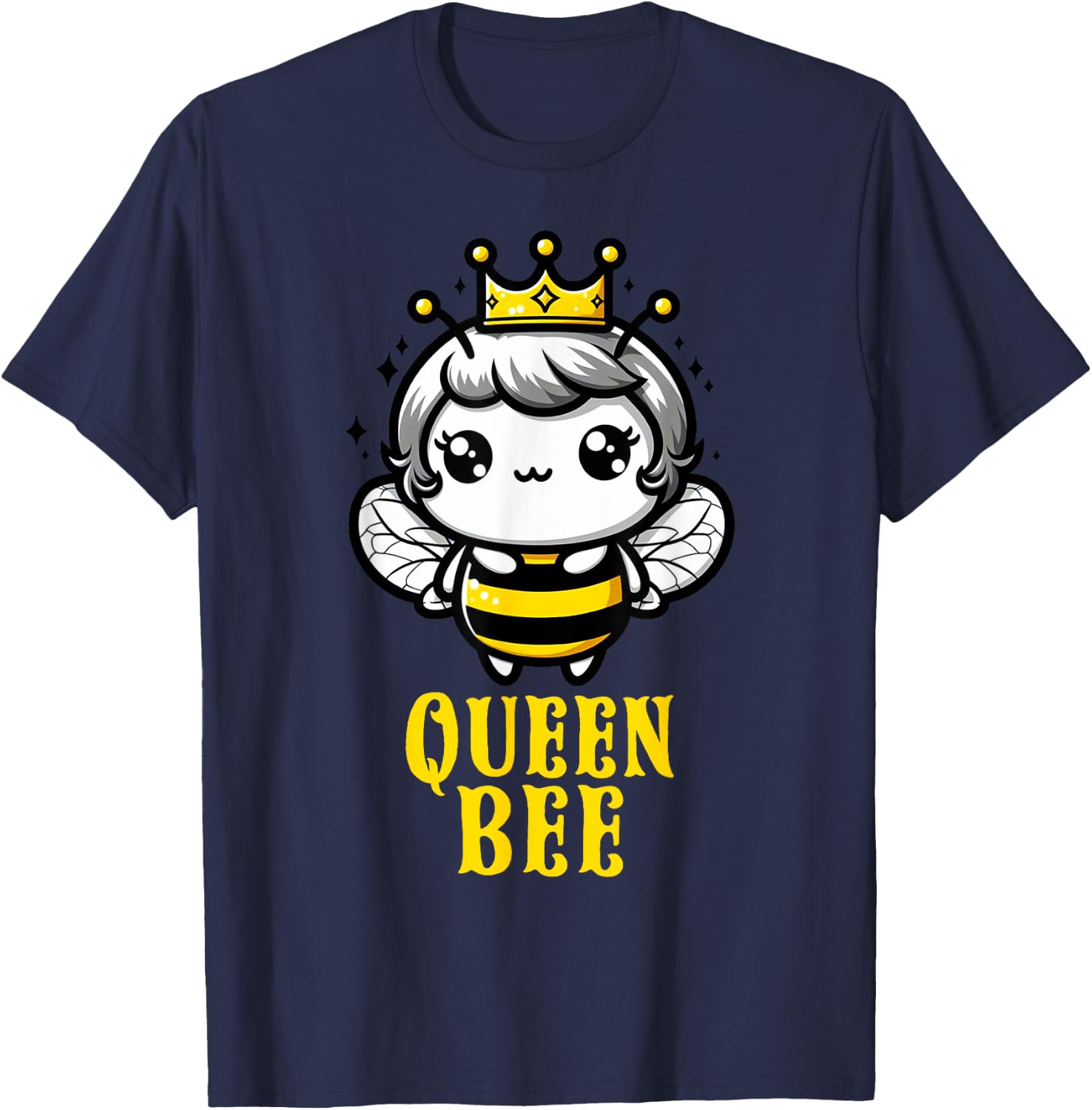 Queen Bee Crown Women Men Girls Honey Hive Bee Keeper Bee T-Shirt - T-Shirt | Navy