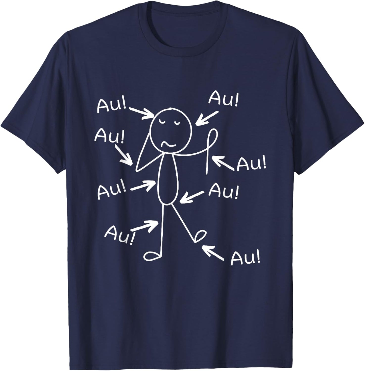 Funny Old Man Old Woman Aua Au Birthday , black T-Shirt - T-Shirt | Navy