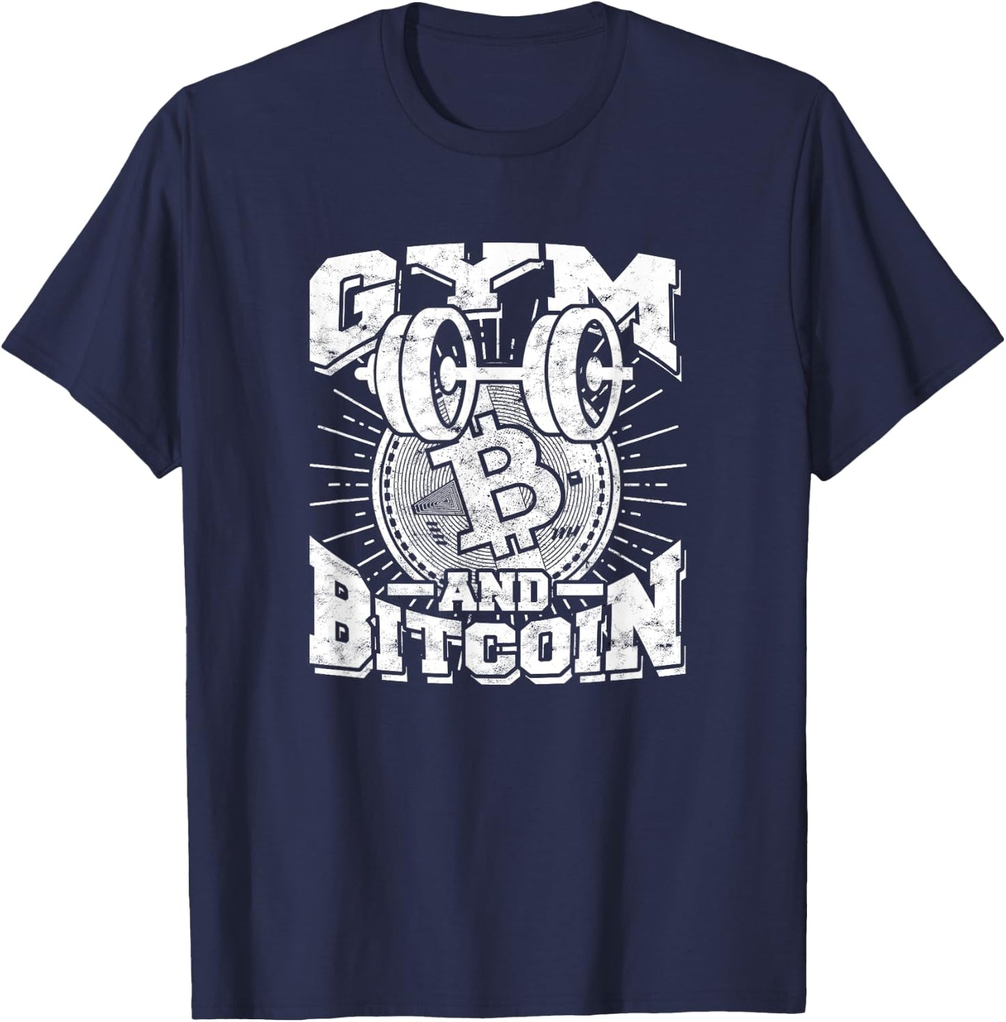 Gym and bitcoin – Btc & Crypto workout T-Shirt - T-Shirt | Navy