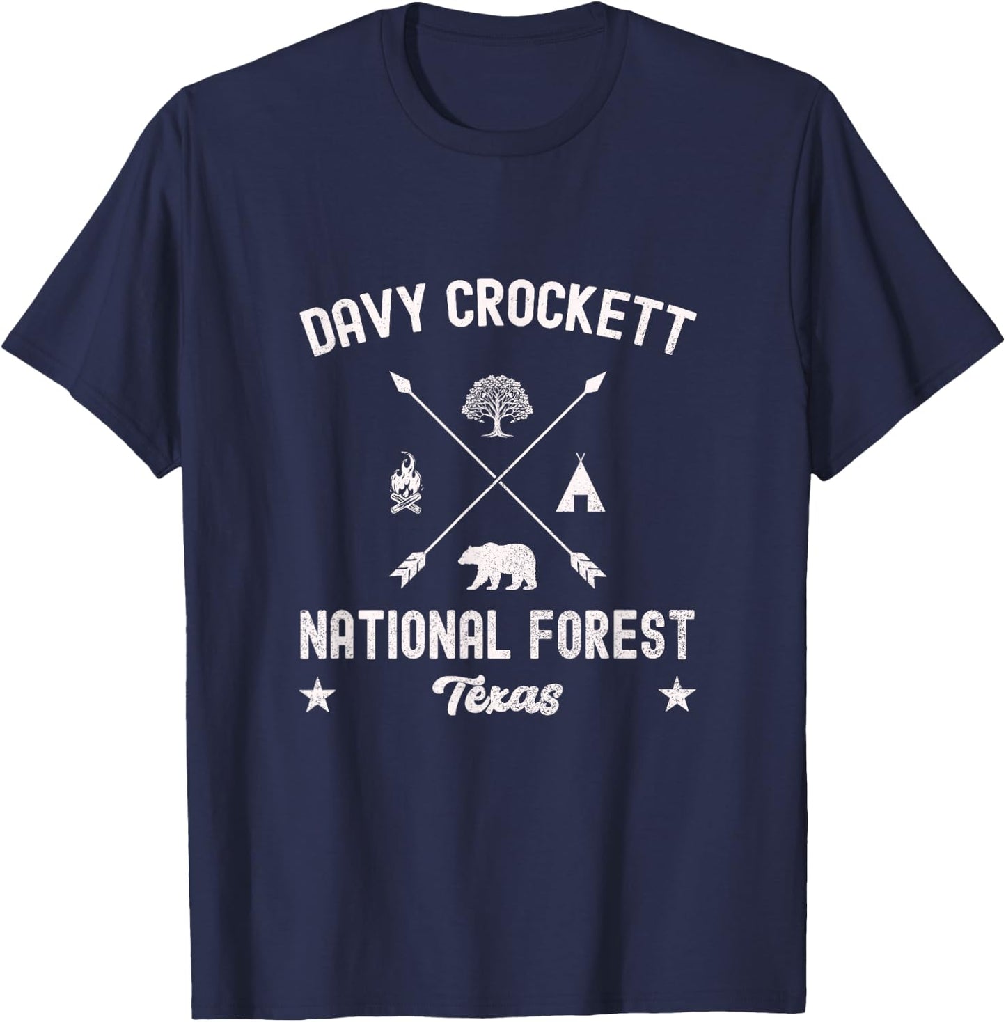 Davy Crockett National Forest Adventure Design T-Shirt - T-Shirt | Navy