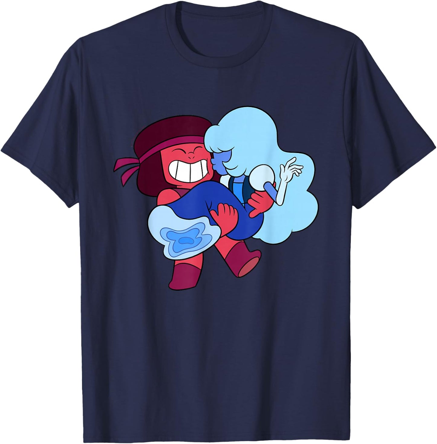 Steven Universe Sweet on Ruby and Sapphire T-Shirt - T-Shirt | Navy