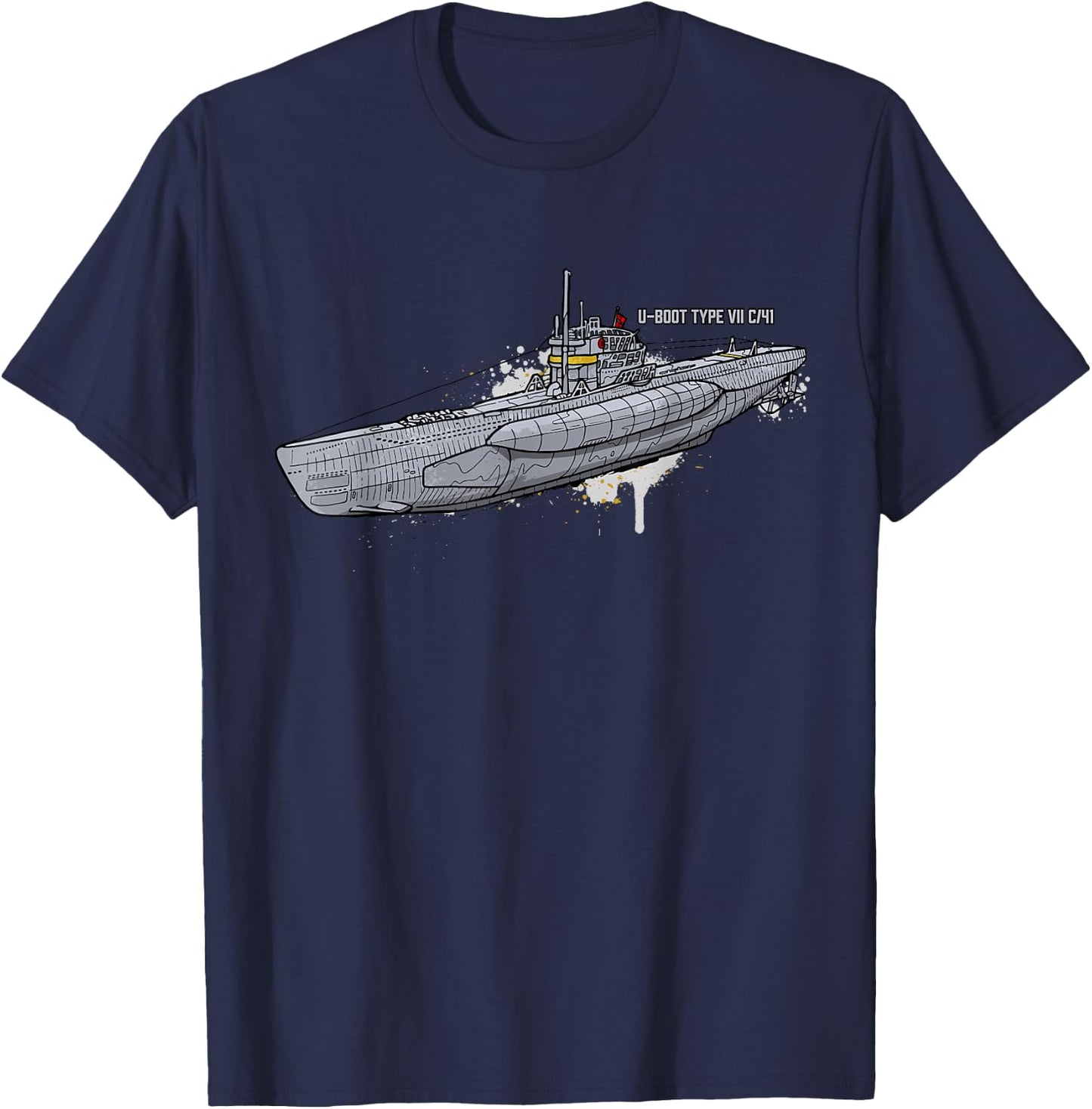 U-Boot Type VII/C/41 WWII Submarine Kriegsmarine , Black, S T-Shirt - T-Shirt | Navy