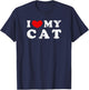 I Love My Cat, I Heart My Cat T-Shirt - T-Shirt | Navy