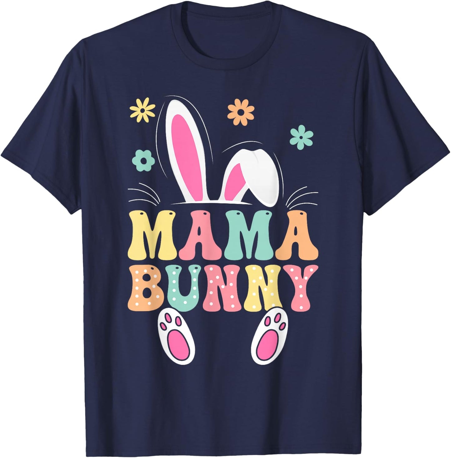 Mama Bunny Matching Family Easter Celebration T-Shirt - T-Shirt | Navy