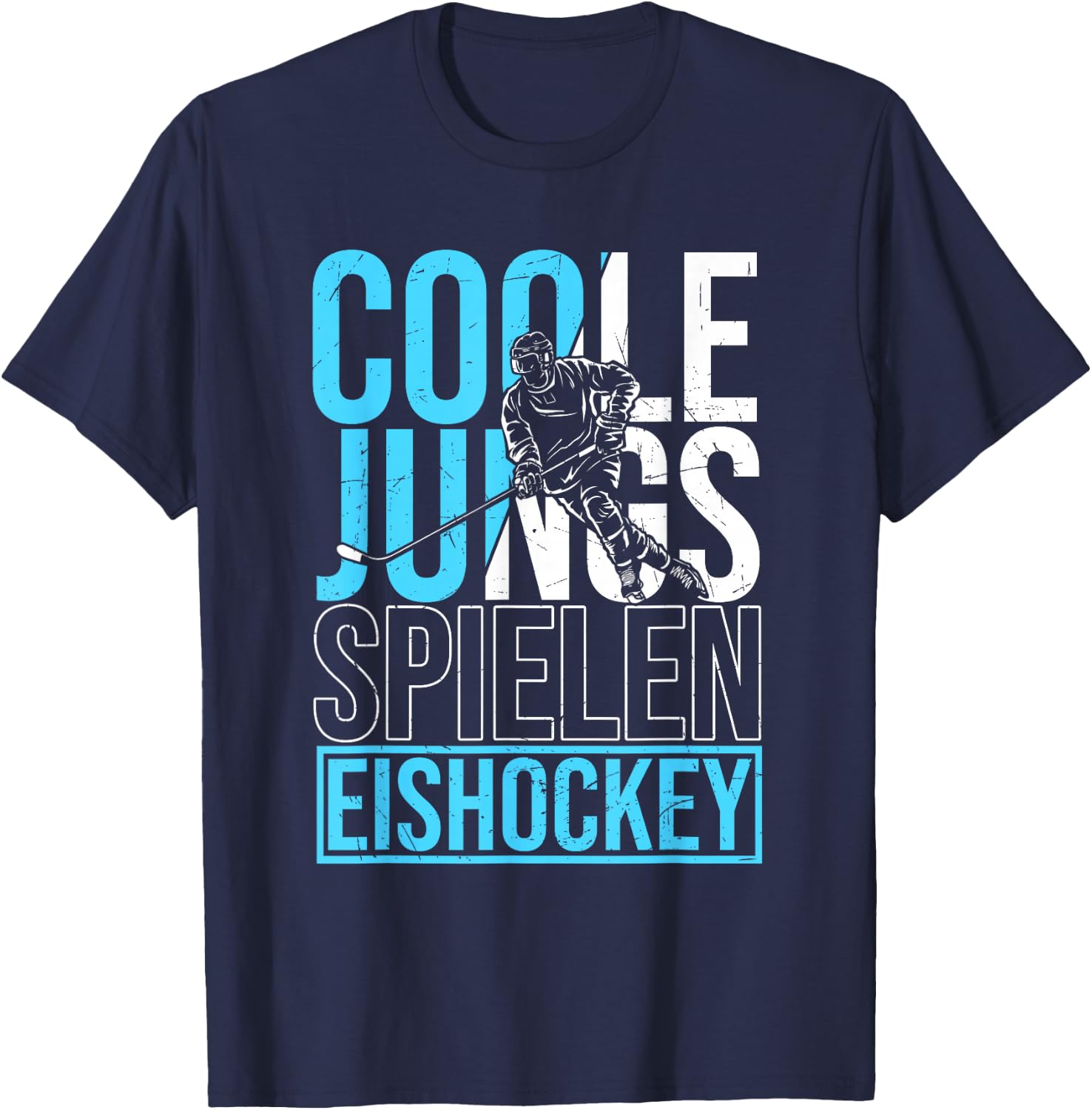 Cool Boys Playing Ice Hockey Ice Hockey Player Boys' , black T-Shirt - T-Shirt | Navy