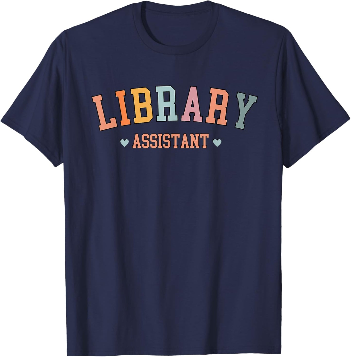Library Vintage Bookworms Librarian Lady Library Assistant T-Shirt - T-Shirt | Navy