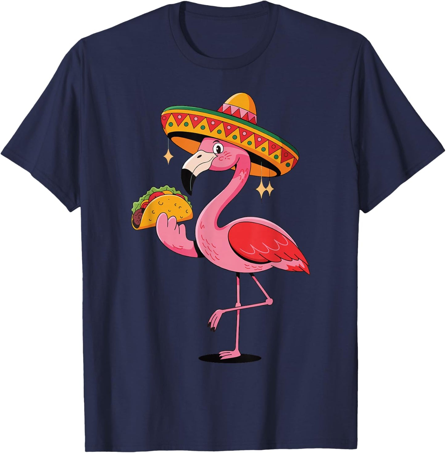 Flamingo Cinco De Mayo T-Shirt - T-Shirt | Navy