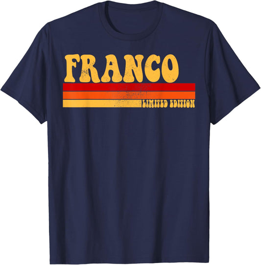FRANCO Name Personalized Idea Men Retro Vintage FRANCO T-Shirt - T-Shirt | Navy