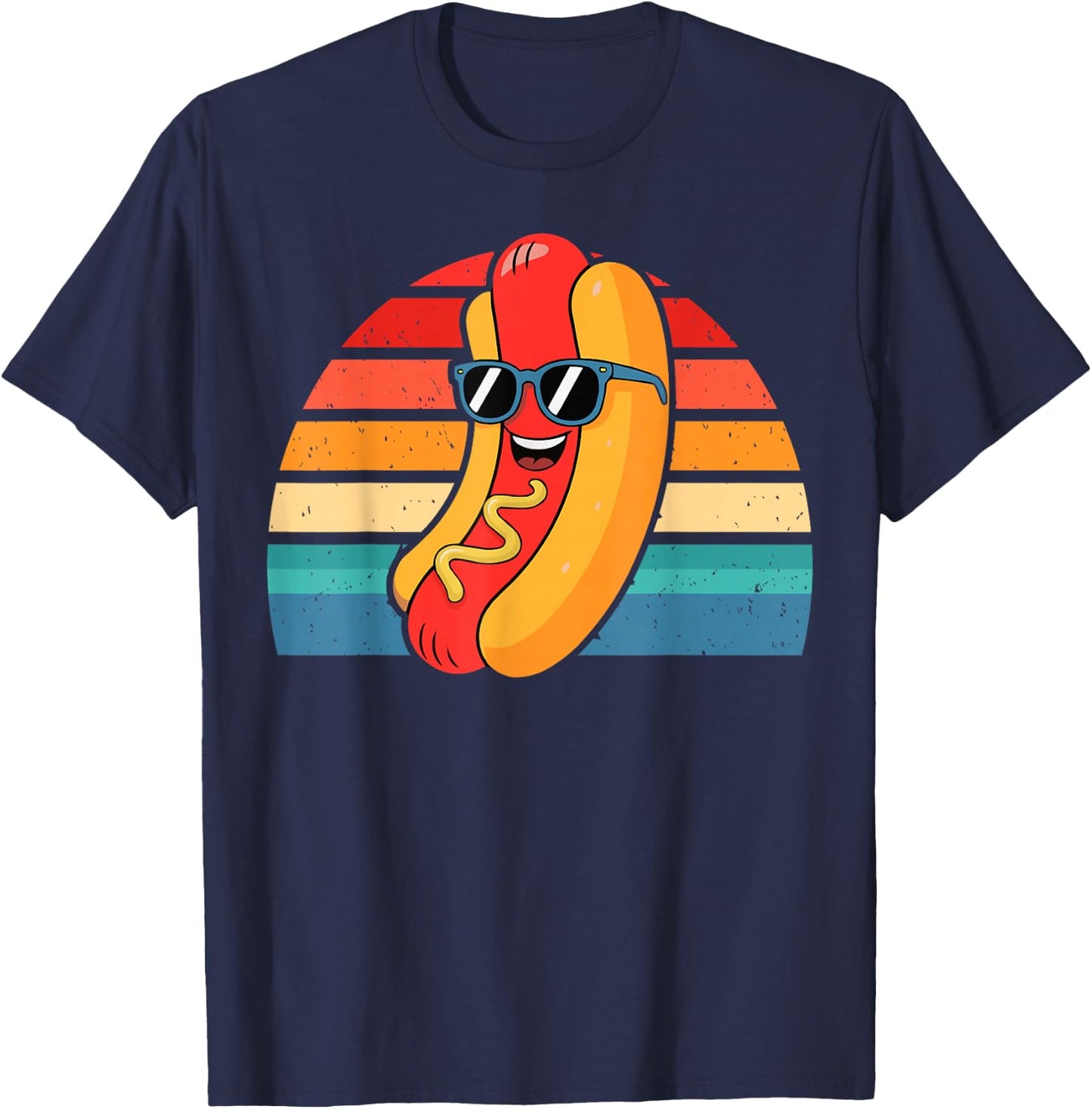 Retro Hot Dog Costume for food Lovers Funny T-Shirt - T-Shirt | Navy
