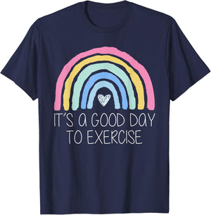 It Is A Good Day To Exercise Rainbow T-Shirt - T-Shirt | Navy