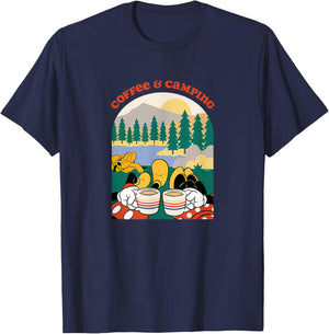 Mickey & Minnie Mouse - Coffee & Camping T-Shirt - T-Shirt | Navy