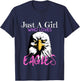 Kids Eagle Just A Girl Who Loves Eagles Funny Eagle Lovers Girls T-Shirt - T-Shirt | Navy