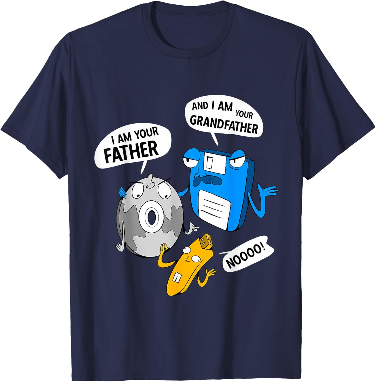 I Am Your Father Gamer Geek Humor Floppy Disk CD USB Stick T-Shirt - T-Shirt | Navy