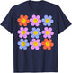 Hippie Retro Flower Power Kawaii Blumen Floral 60er 70er Jahre T-Shirt - T-Shirt | Navy