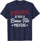 It's official, I'm the favorite stepson , Black, S T-Shirt - T-Shirt | Navy