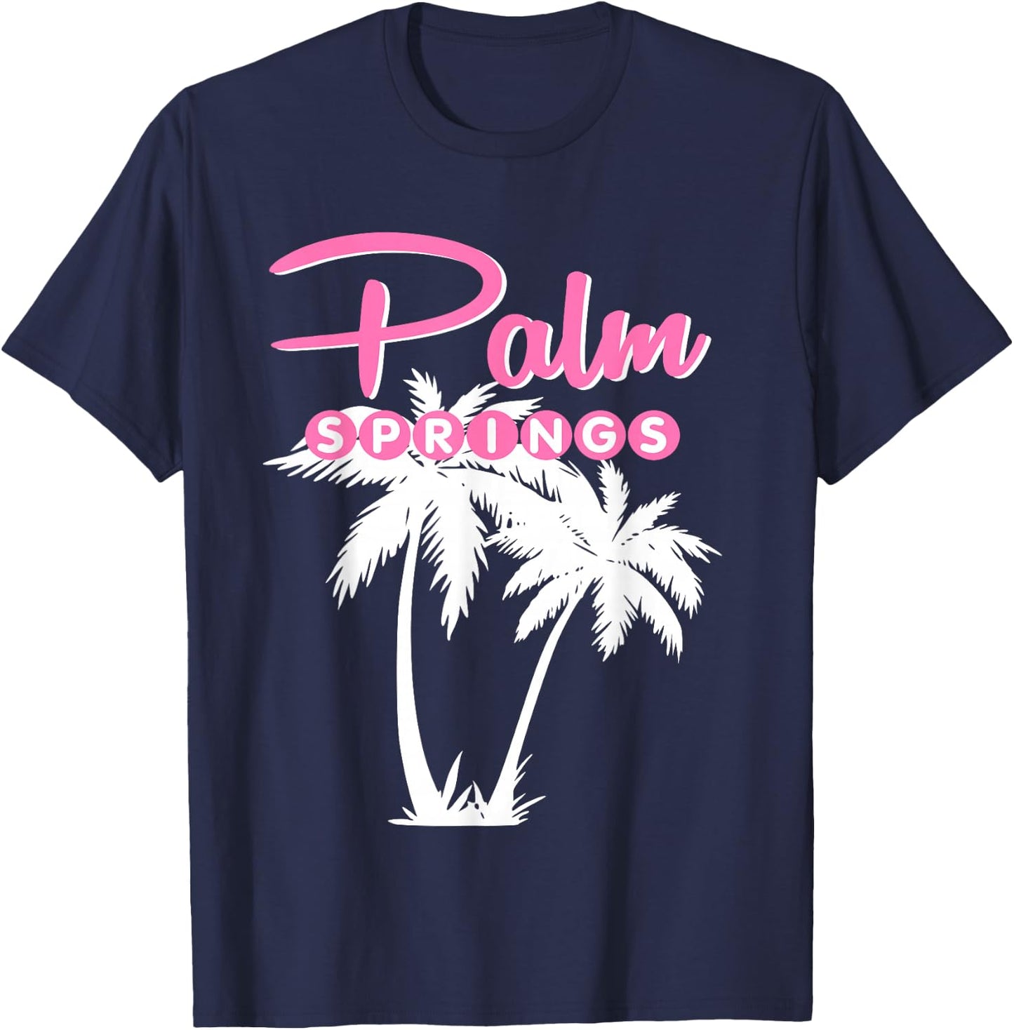 PALM SPRINGS RETRO VINTAGE CALIFORNIA Palm Tree T-Shirt - T-Shirt | Navy