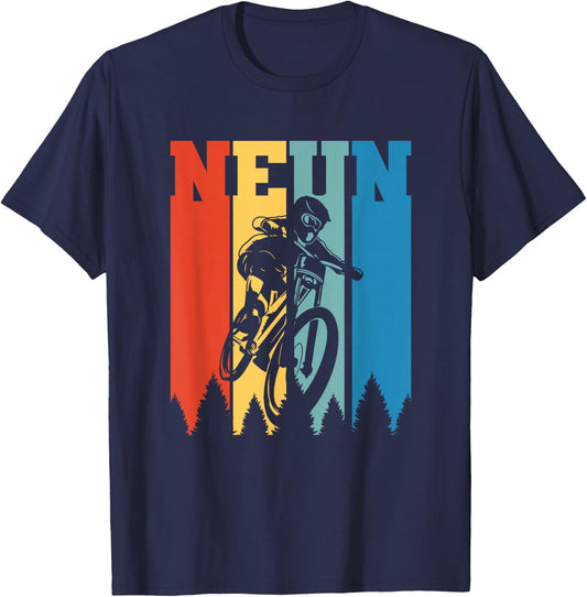 9 Years Downhill MTB Mountain Bike 9th Birthday , black T-Shirt - T-Shirt | Navy