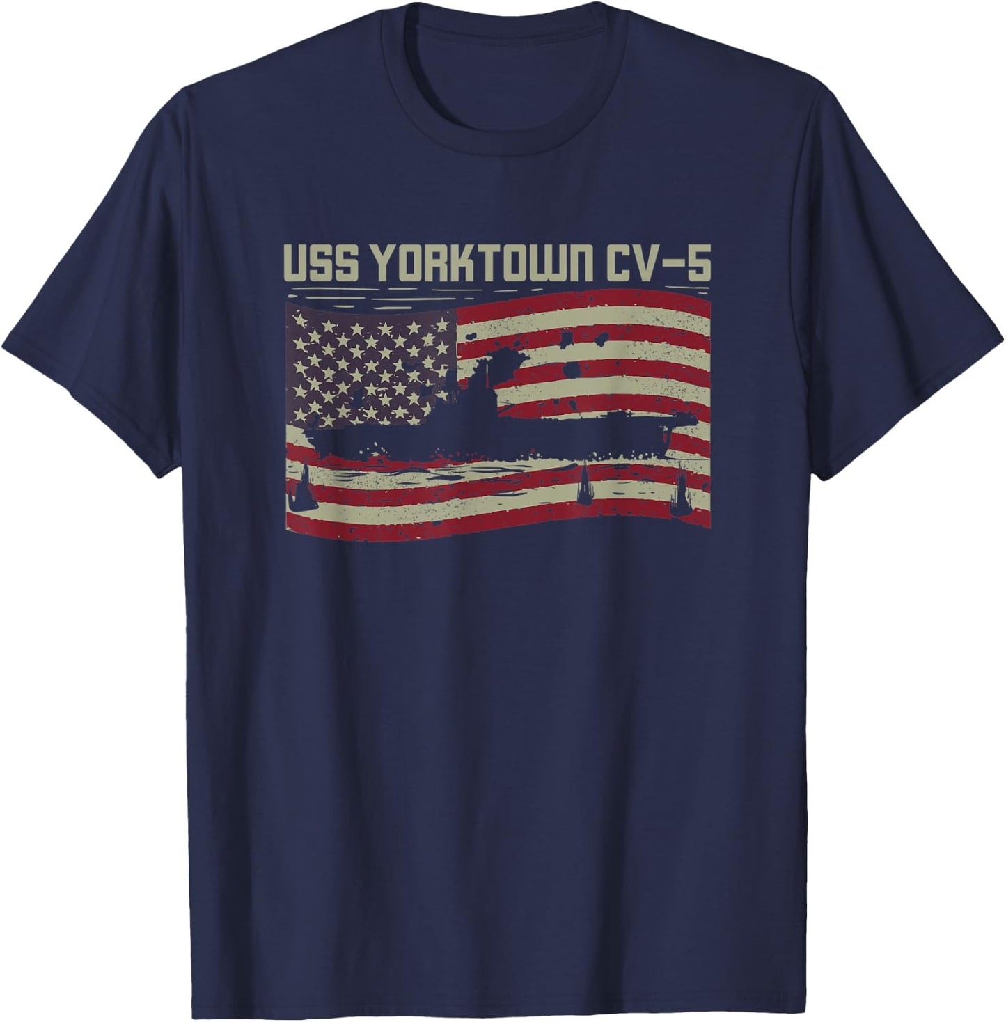 USS Yorktown CV-5 Gift A US Military Veteran T-Shirt - T-Shirt | Navy
