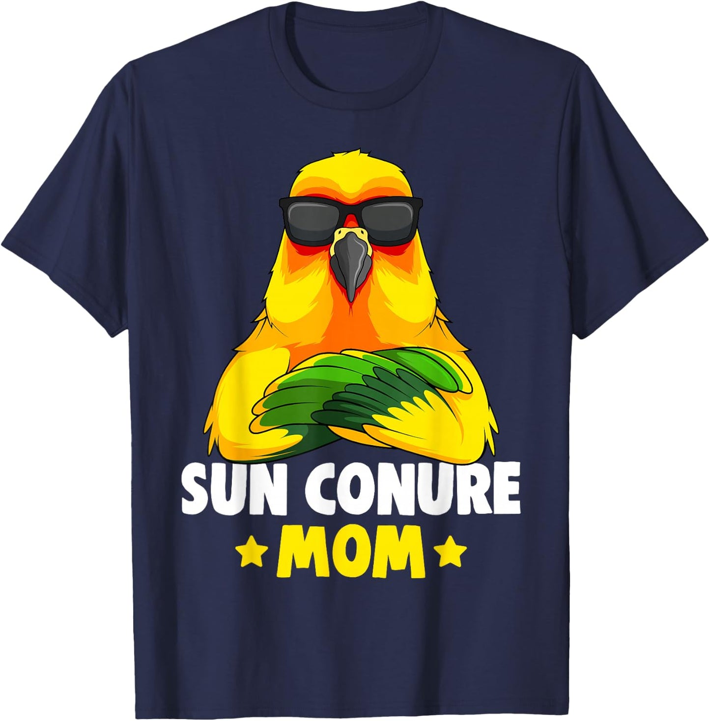 Sun Conure Mom Parrot Bird Women T-Shirt - T-Shirt | Navy