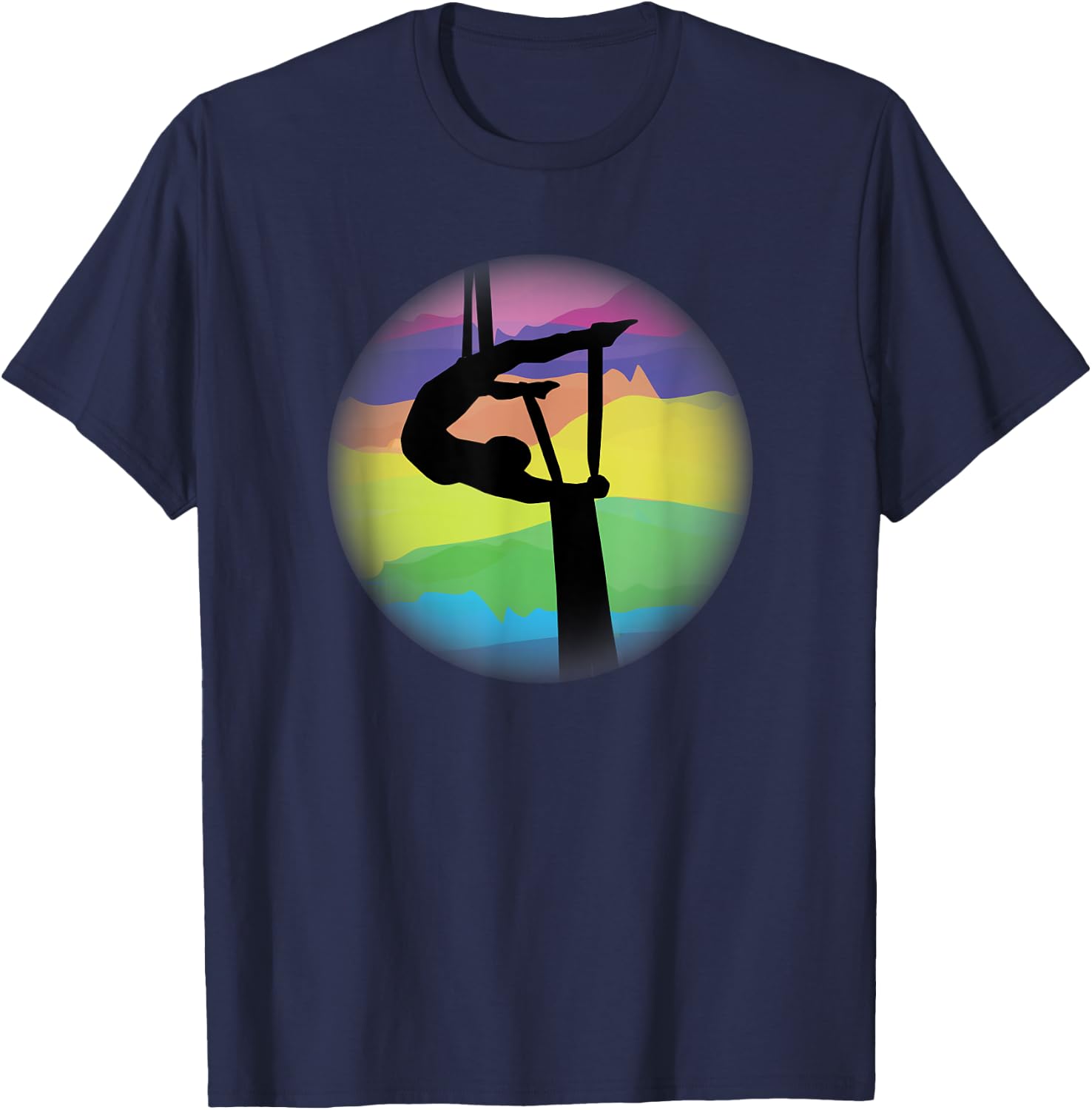 Aerial Silks Bright Silhouette Graphic T-Shirt - T-Shirt | Navy