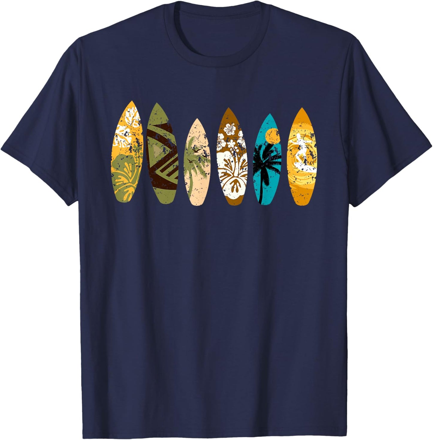 Vintage Surfboard Lovers Surfing Expert Surfers Surfboarding T-Shirt - T-Shirt | Navy