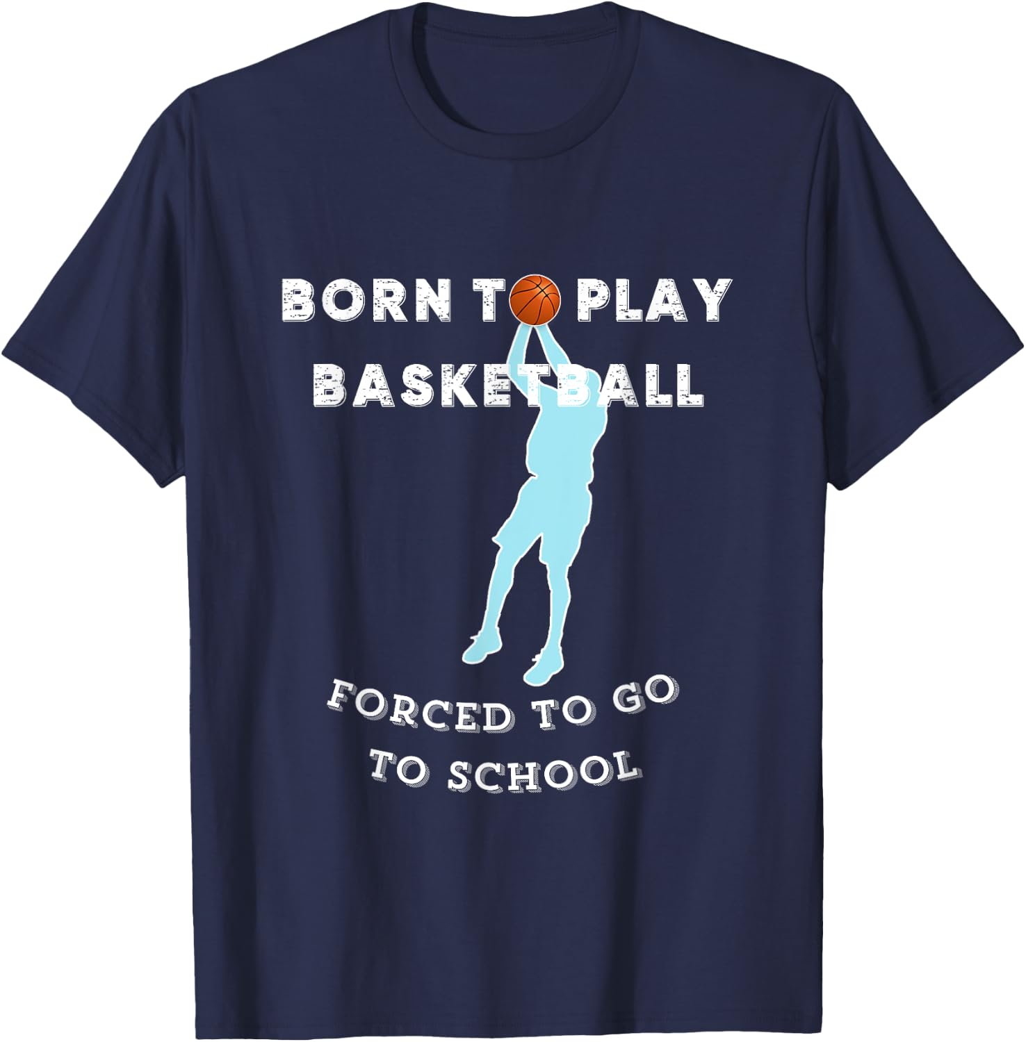 Fun Basketball Idea for Boys and Teens , Black, S T-Shirt - T-Shirt | Navy