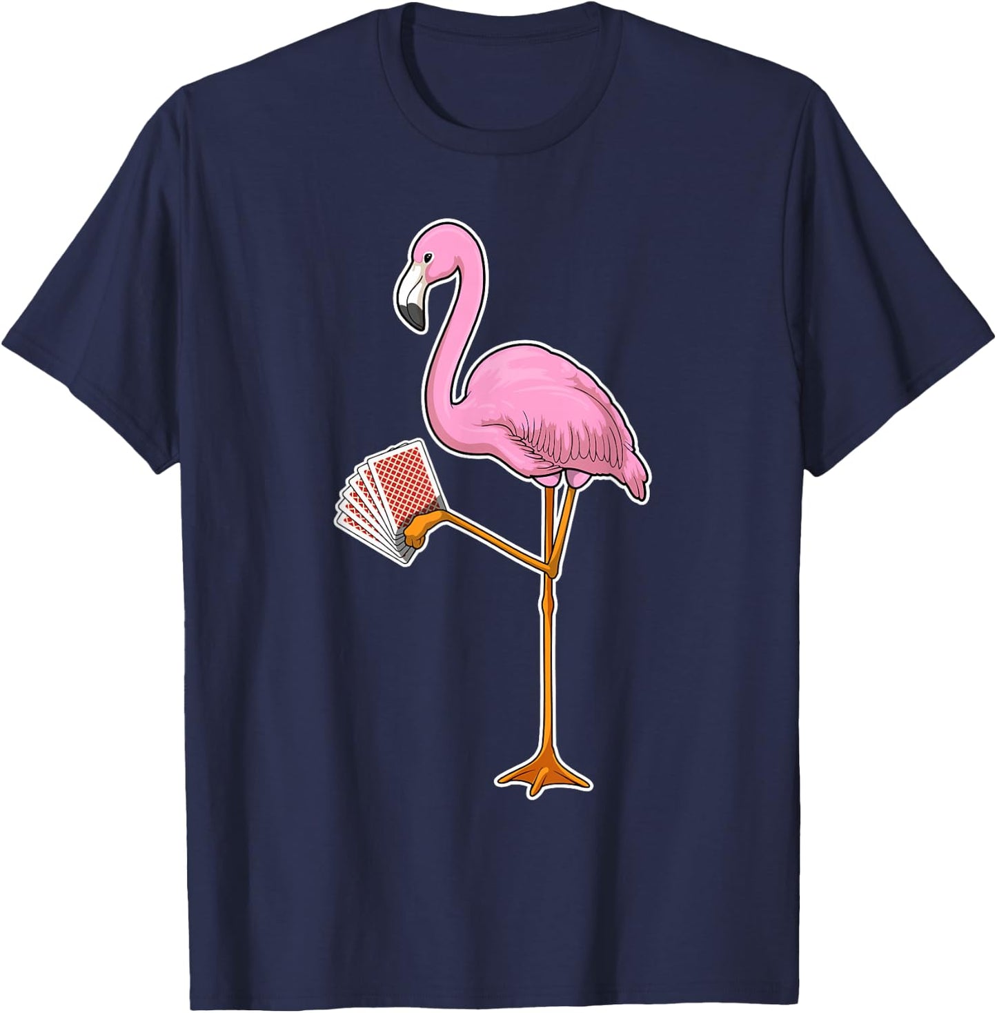 Flamingo Poker Poker cards Card game T-Shirt - T-Shirt | Navy
