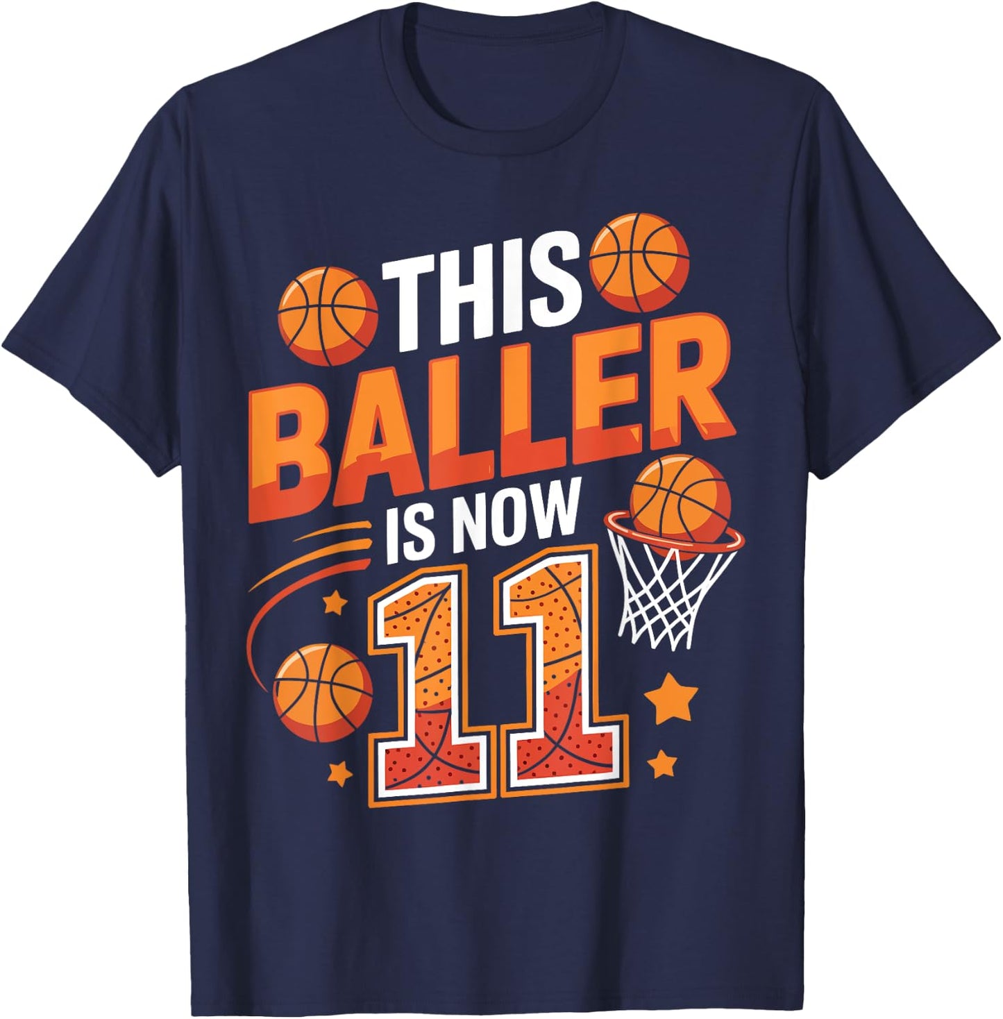 Ce Joueur a Maintenant 11 adorateurs de Basket-Ball Amusants pour Leur 11e Anniversaire T-Shirt - T-Shirt | Navy